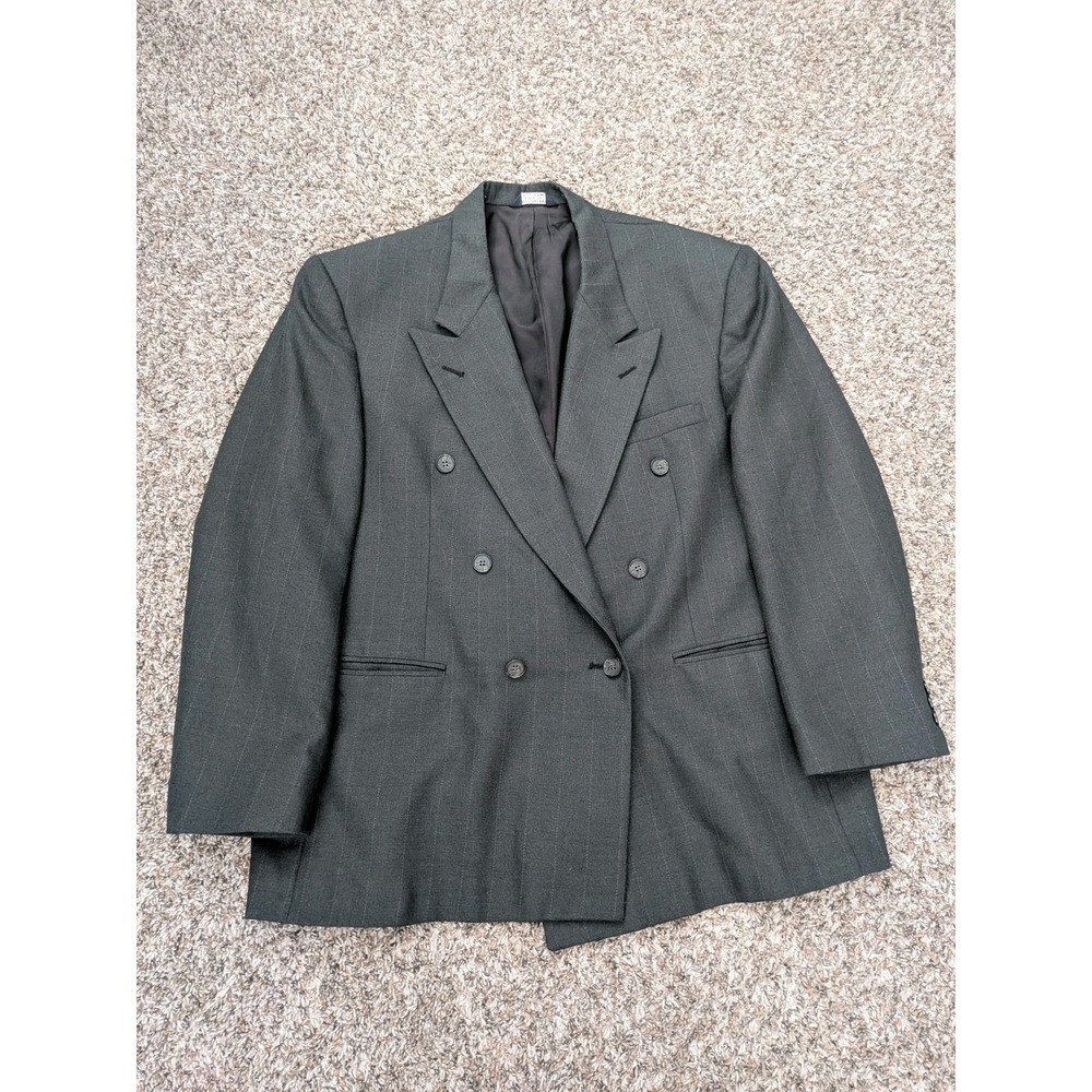 Vintage Kuppenheimer USA 6-Button Blazer Suit Jacket Men's 46R* ‎ Gray